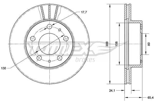 Tomex TX 70-60 Front brake disc ventilated TX7060: Buy near me in Poland at 2407.PL - Good price!