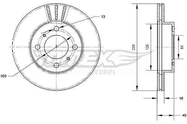 Tomex TX 70-98 Front brake disc ventilated TX7098: Buy near me in Poland at 2407.PL - Good price!