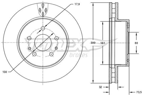 Tomex TX 72-57 Front brake disc ventilated TX7257: Buy near me in Poland at 2407.PL - Good price!