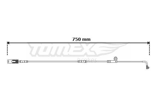Tomex TX 30-74 Warning Contact, brake pad wear TX3074: Buy near me at 2407.PL in Poland at an Affordable price!