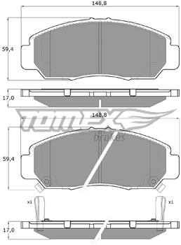 Tomex TX 19-32 Brake Pad Set, disc brake TX1932: Buy near me in Poland at 2407.PL - Good price!