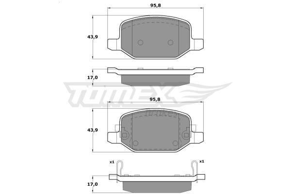Tomex TX 17-18 Rear disc brake pads, set TX1718: Buy near me at 2407.PL in Poland at an Affordable price!