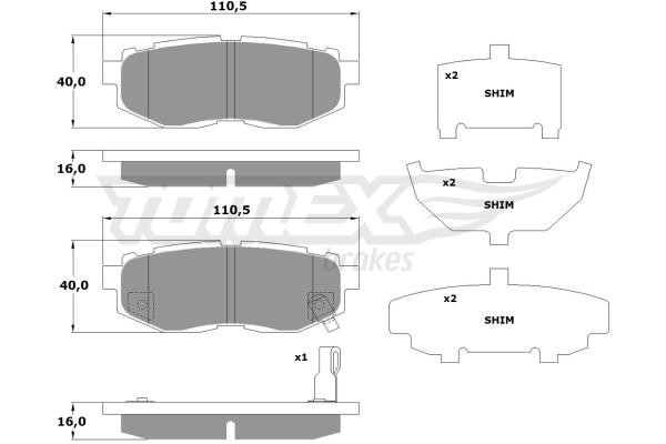 Tomex TX 17-66 Rear disc brake pads, set TX1766: Buy near me at 2407.PL in Poland at an Affordable price!