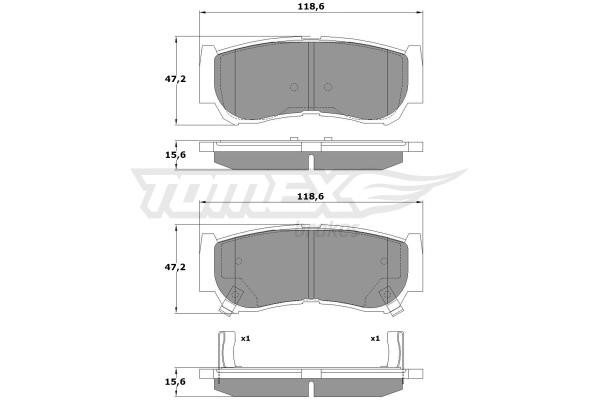 Tomex TX 15-64 Front disc brake pads, set TX1564: Buy near me at 2407.PL in Poland at an Affordable price!