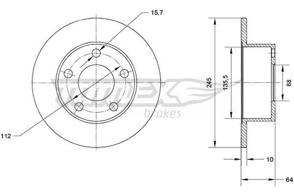 Tomex TX 70-02 Rear brake disc, non-ventilated TX7002: Buy near me in Poland at 2407.PL - Good price!