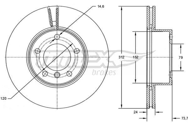 Tomex TX 72-78 Brake disc TX7278: Buy near me at 2407.PL in Poland at an Affordable price!