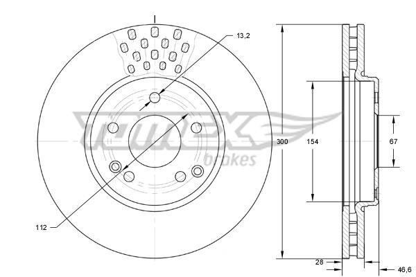 Tomex TX 74-04 Front brake disc ventilated TX7404: Buy near me in Poland at 2407.PL - Good price!