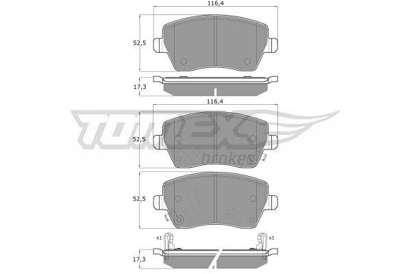 Tomex TX 14-161 Brake Pad Set, disc brake TX14161: Buy near me in Poland at 2407.PL - Good price!