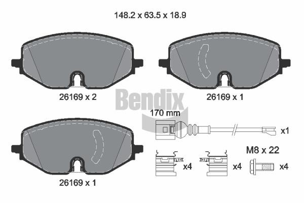 Bendix USA BPD1660 Тормозные колодки дисковые, комплект BPD1660: Отличная цена - Купить в Польше на 2407.PL!
