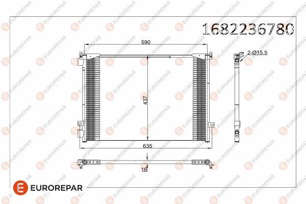 Eurorepar 1682236780 Радиатор кондиционера 1682236780: Отличная цена - Купить в Польше на 2407.PL!