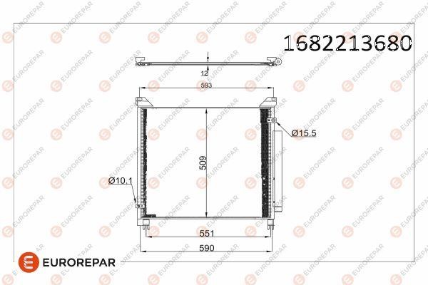 Eurorepar 1682213680 Chłodnica klimatyzacji 1682213680: Dobra cena w Polsce na 2407.PL - Kup Teraz!