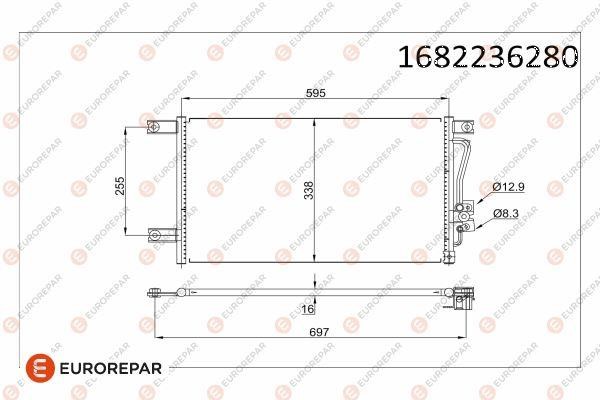 Eurorepar 1682236280 Chłodnica klimatyzacji 1682236280: Dobra cena w Polsce na 2407.PL - Kup Teraz!