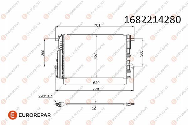 Eurorepar 1682214280 Condenser, air conditioning 1682214280: Buy near me in Poland at 2407.PL - Good price!