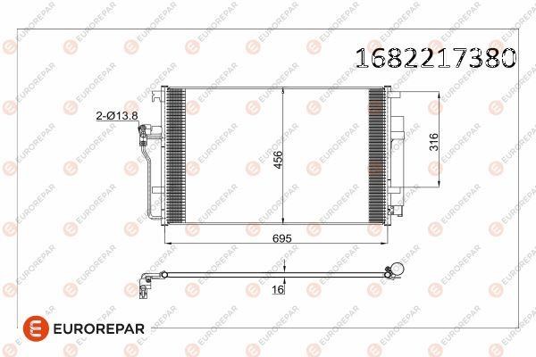 Eurorepar 1682217380 Condenser, air conditioning 1682217380: Buy near me in Poland at 2407.PL - Good price!