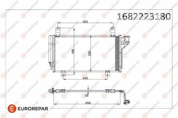 Eurorepar 1682223180 Condenser, air conditioning 1682223180: Buy near me at 2407.PL in Poland at an Affordable price!
