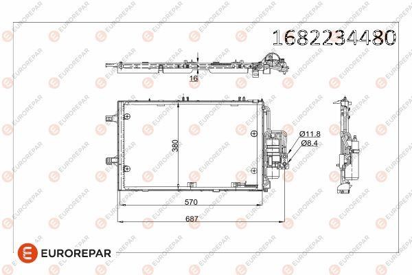 Eurorepar 1682234480 Радіатор кондиціонера 1682234480: Купити у Польщі - Добра ціна на 2407.PL!