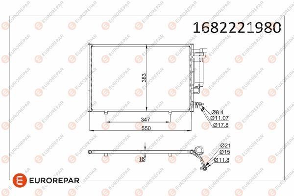 Eurorepar 1682221980 Радиатор кондиционера 1682221980: Отличная цена - Купить в Польше на 2407.PL!