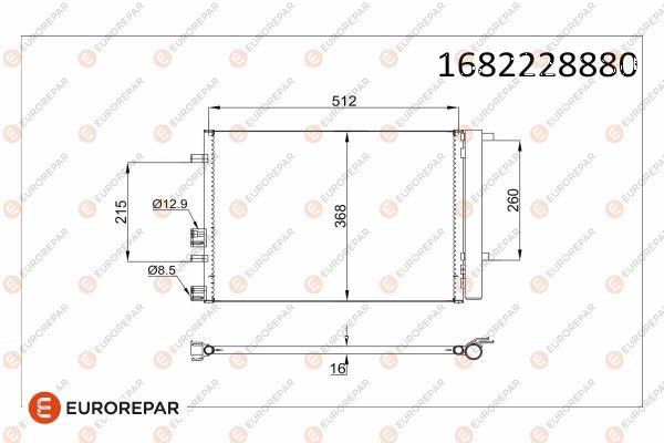 Eurorepar 1682228880 Condenser, air conditioning 1682228880: Buy near me in Poland at 2407.PL - Good price!