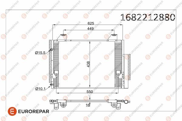 Eurorepar 1682212880 Condenser, air conditioning 1682212880: Buy near me in Poland at 2407.PL - Good price!