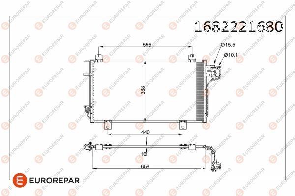 Eurorepar 1682221680 Condenser, air conditioning 1682221680: Buy near me at 2407.PL in Poland at an Affordable price!