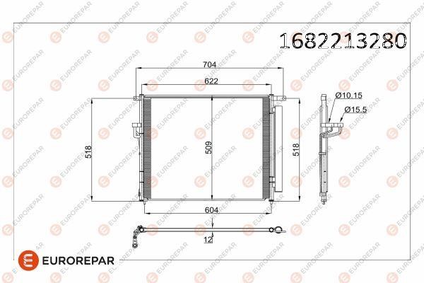 Eurorepar 1682213280 Радіатор кондиціонера 1682213280: Приваблива ціна - Купити у Польщі на 2407.PL!