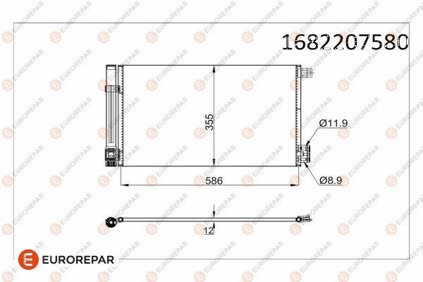 Eurorepar 1682207580 Радіатор кондиціонера 1682207580: Приваблива ціна - Купити у Польщі на 2407.PL!