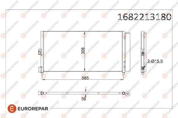 Eurorepar 1682213180 Condenser, air conditioning 1682213180: Buy near me at 2407.PL in Poland at an Affordable price!