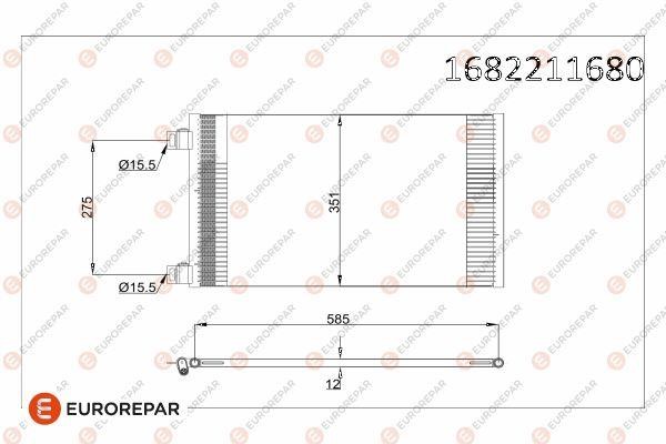 Eurorepar 1682211680 Condenser, air conditioning 1682211680: Buy near me in Poland at 2407.PL - Good price!