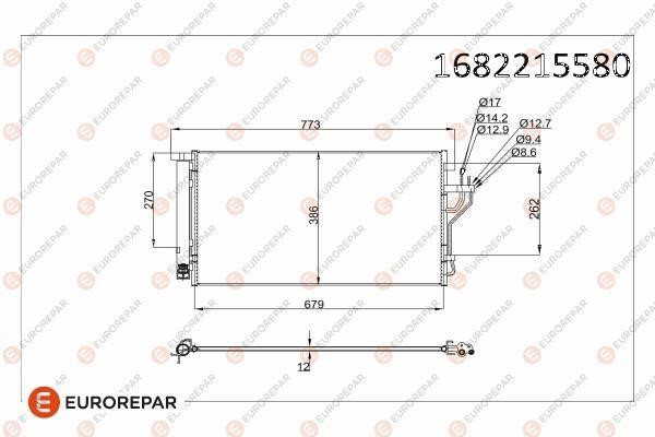 Eurorepar 1682215580 Радіатор кондиціонера 1682215580: Приваблива ціна - Купити у Польщі на 2407.PL!