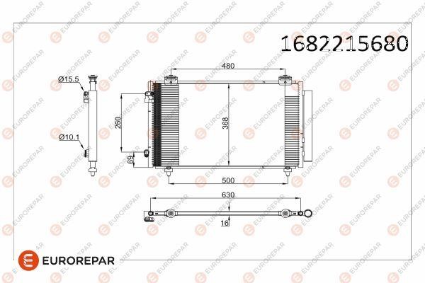 Eurorepar 1682215680 Радиатор кондиционера 1682215680: Отличная цена - Купить в Польше на 2407.PL!