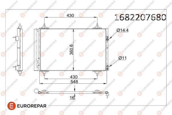 Eurorepar 1682207680 Радиатор кондиционера 1682207680: Купить в Польше - Отличная цена на 2407.PL!