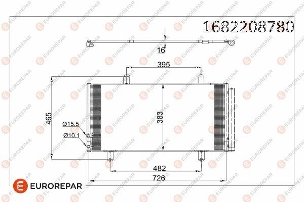 Eurorepar 1682208780 Радіатор кондиціонера 1682208780: Приваблива ціна - Купити у Польщі на 2407.PL!