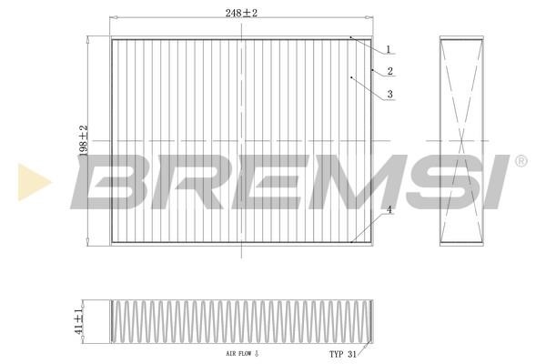 Bremsi FC0455C Фільтр салону FC0455C: Приваблива ціна - Купити у Польщі на 2407.PL!