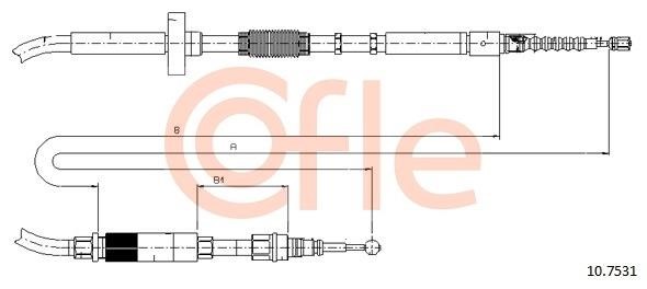 Cofle 92.10.7531 Cable Pull, parking brake 92107531: Buy near me in Poland at 2407.PL - Good price!