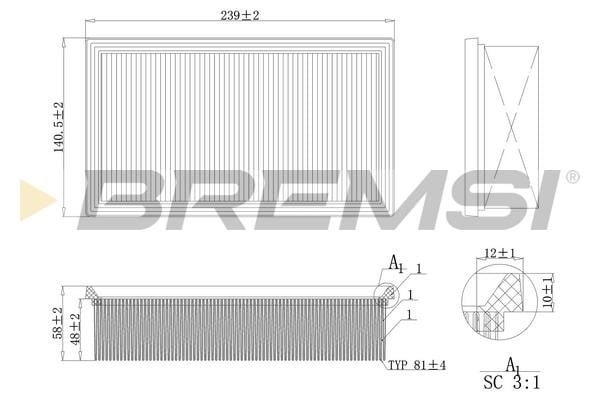 Bremsi FA0131 Air filter FA0131: Buy near me at 2407.PL in Poland at an Affordable price!