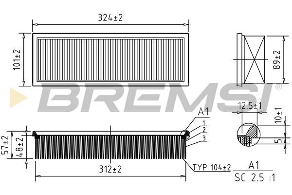 Bremsi FA1616 Air filter FA1616: Buy near me in Poland at 2407.PL - Good price!