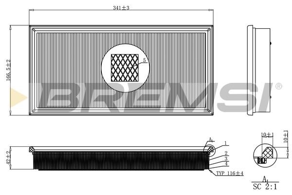 Bremsi FA2249 Air filter FA2249: Buy near me in Poland at 2407.PL - Good price!