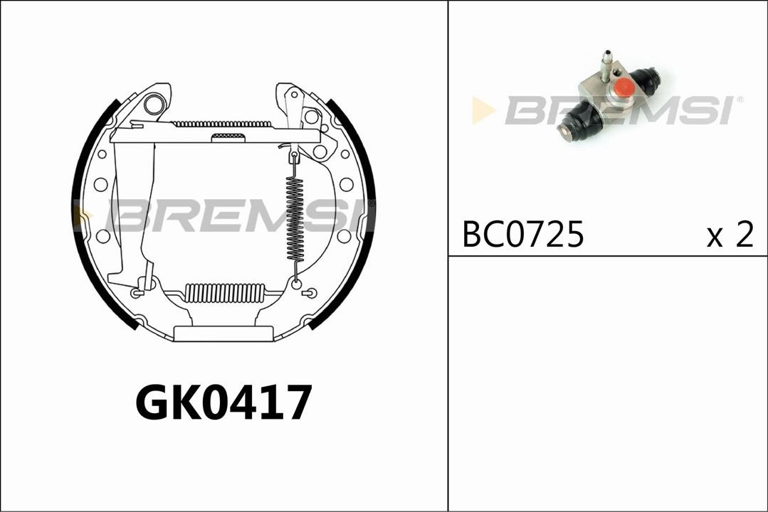 Bremsi GK0417 Колодки тормозные барабанные, комплект GK0417: Отличная цена - Купить в Польше на 2407.PL!