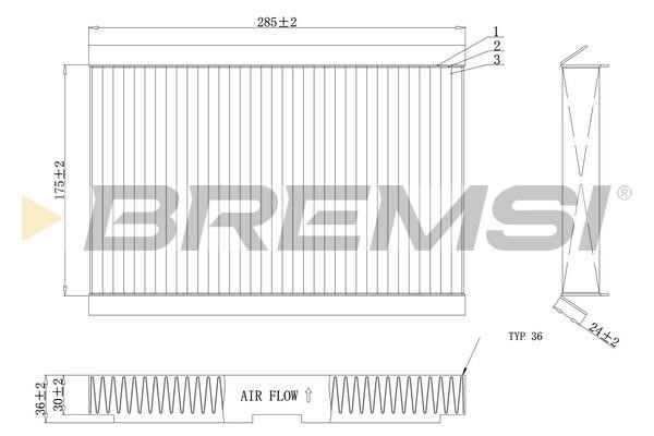 Bremsi FC0185C Filter, interior air FC0185C: Buy near me in Poland at 2407.PL - Good price!