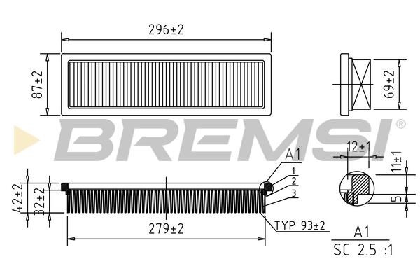 Bremsi FA1658 Air filter FA1658: Buy near me in Poland at 2407.PL - Good price!