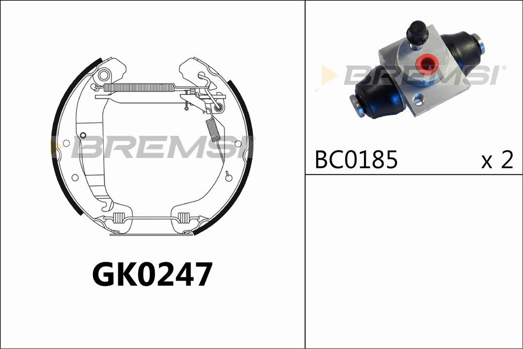 Bremsi GK0247 Колодки гальмівні барабанні, комплект GK0247: Купити у Польщі - Добра ціна на 2407.PL!