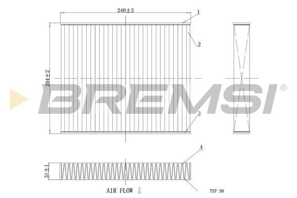 Bremsi FC0449C Filter, interior air FC0449C: Buy near me in Poland at 2407.PL - Good price!