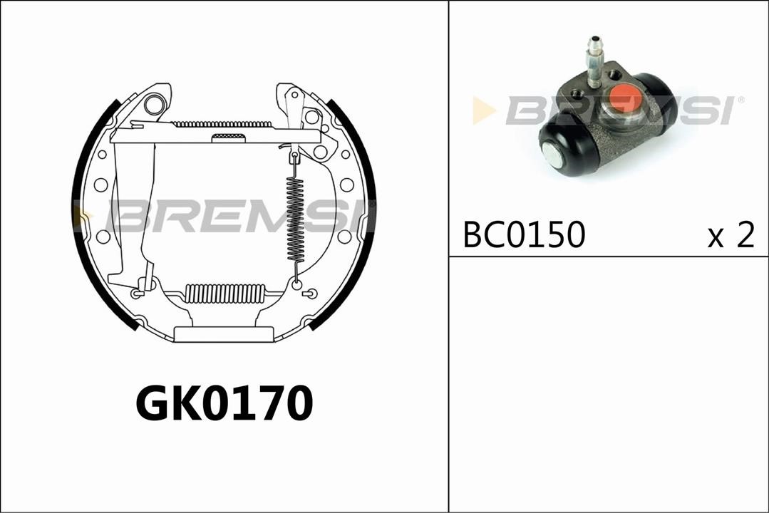 Bremsi GK0170 Brake shoe set GK0170: Buy near me in Poland at 2407.PL - Good price!