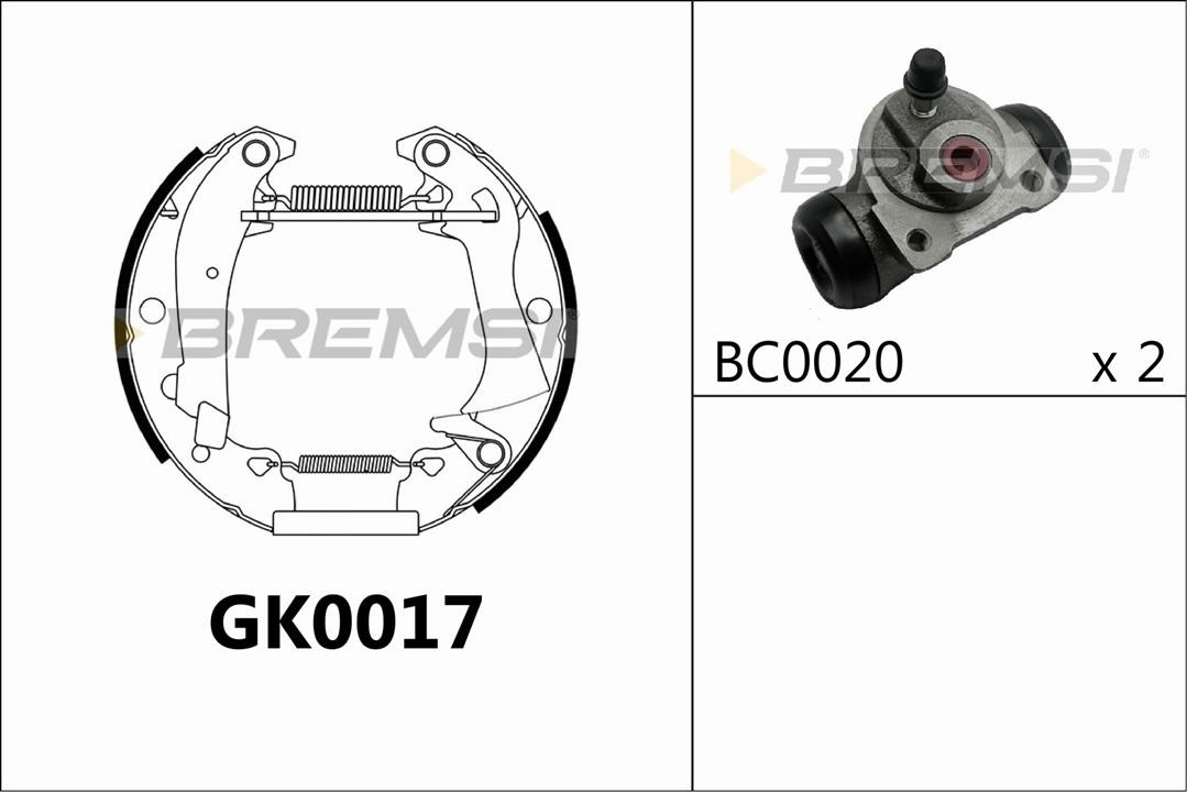 Bremsi GK0017 Колодки тормозные барабанные, комплект GK0017: Отличная цена - Купить в Польше на 2407.PL!