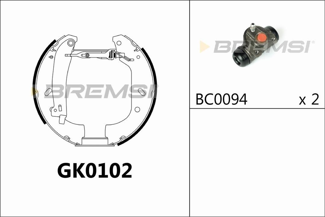 Bremsi GK0102 Bremsbackensatz GK0102: Kaufen Sie zu einem guten Preis in Polen bei 2407.PL!