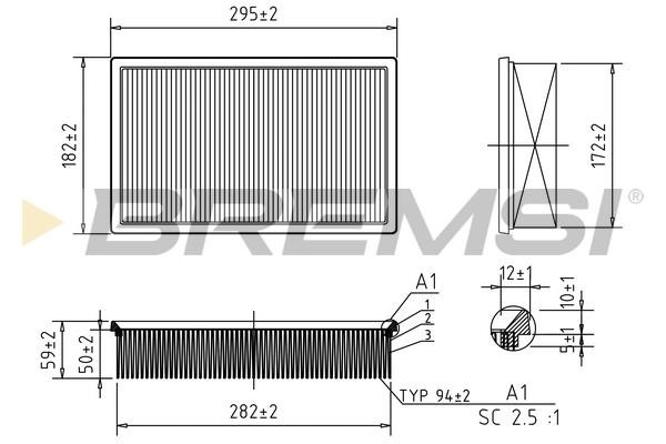 Bremsi FA2319 Air filter FA2319: Buy near me in Poland at 2407.PL - Good price!