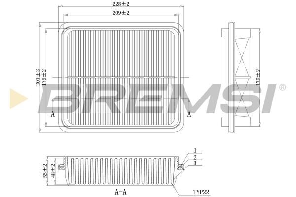 Bremsi FA1146 Air filter FA1146: Buy near me at 2407.PL in Poland at an Affordable price!