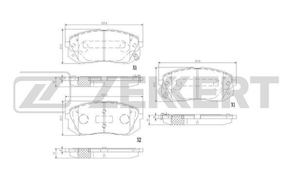 Zekkert BS-3021 Гальмівні колодки передні, комплект BS3021: Приваблива ціна - Купити у Польщі на 2407.PL!