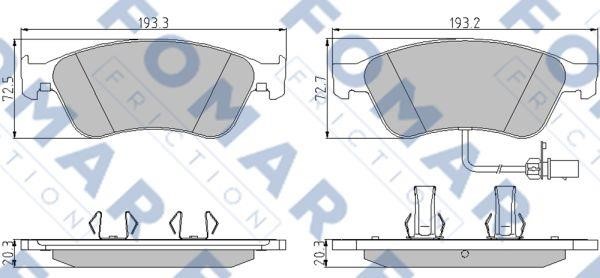 Fomar friction FO 858881 Brake Pad Set, disc brake FO858881: Buy near me at 2407.PL in Poland at an Affordable price!