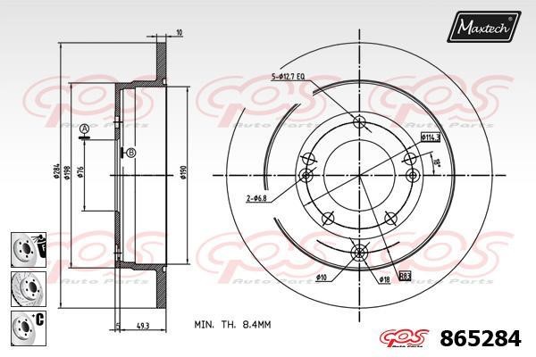 MaxTech 865284.6880 Brake disk 8652846880: Buy near me in Poland at 2407.PL - Good price!